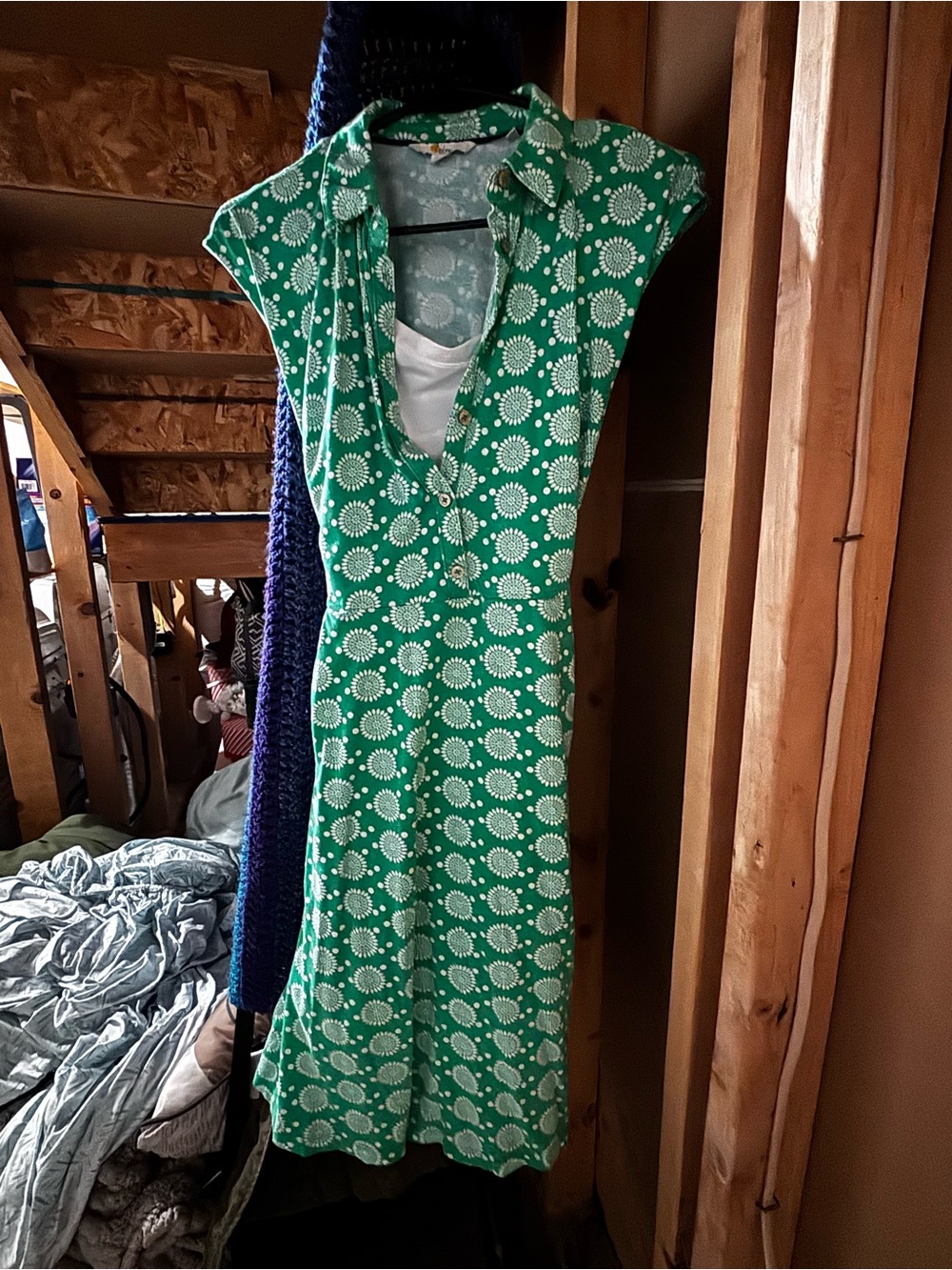 Boden Green Printed Midi Dress
